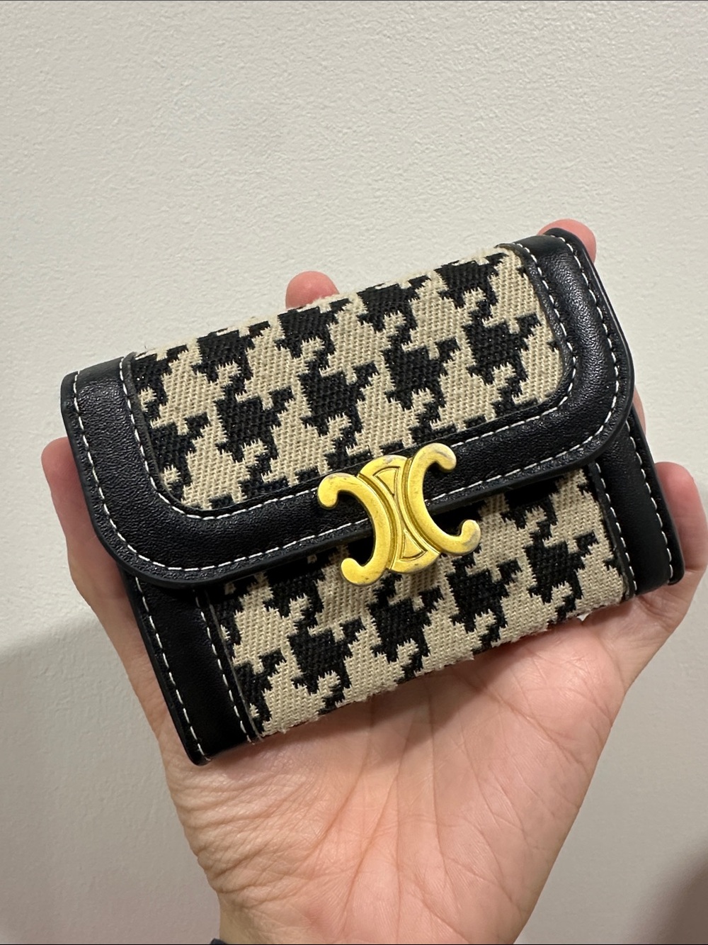 Black & Cream Houndstooth CARD HOLDERS